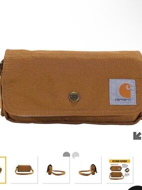 Carhartt Tan Canvas Crossbody Bag with Logo Patch
